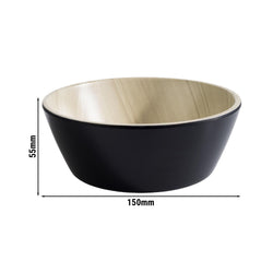 (6 sztuk) Miska - FRIDA - melamina - 0,44 litra - Ø 150 mm - czarna
