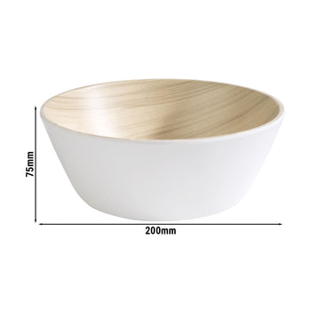 (6 sztuk) Miska - FRIDA - melamina - 1,2 litra - Ø 200 mm - biała - Prime Gastro