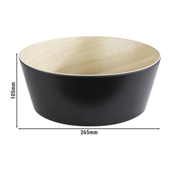 (6 sztuk) Miska - FRIDA - Melamina - 3,4 litra - Ø 265 mm - Czarny - Prime Gastro