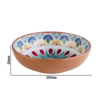 (6 sztuk) Miska - ARABESQUE - Melamina - 1,1 litra - Ø 205 mm - Terakota/Niebieski - Prime Gastro