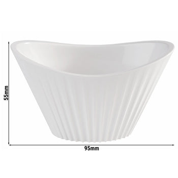 (48 sztuk) Miska - MINI - melamina - 70 ml - 95x55 mm - biała - Prime Gastro