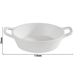 (60 sztuk) Miska - MINI - melamina - 70 ml - Ø 85 mm - z uchwytami do przenoszenia - biała