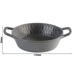 (60 sztuk) Miska - MINI - melamina - 70 ml - Ø 85 mm - z uchwytami do przenoszenia - szara