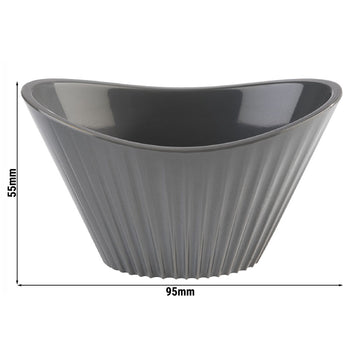 (48 sztuk) Miska - MINI - melamina - 70 ml - 95x55 mm - szara - Prime Gastro