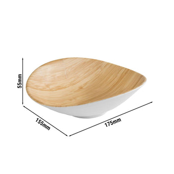 (6 sztuk) Miska - BAMBOO - melamina - 0,2 litra - 175x155 mm - biała - Prime Gastro