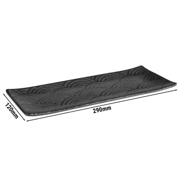 (6 sztuk) Taca - DARK WAVE - melamina - 290 x 120 mm - wysokość: 15 mm - Prime Gastro
