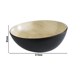 (6 sztuk) Miska - FRIDA - Melamina - 1 litr - Ø 215 mm - Czarny