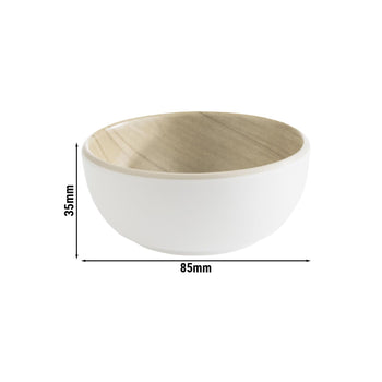 (6 sztuk) Miska - FRIDA - melamina - 0,1 litra - Ø 85 mm - biała - Prime Gastro