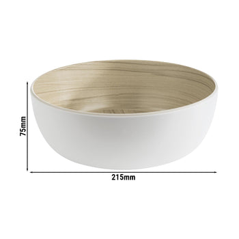 (6 sztuk) Miska - FRIDA - melamina - 1,8 litra - Ø 215 mm - biała - Prime Gastro