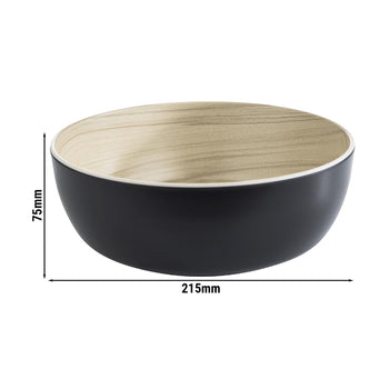 (6 sztuk) Miska - FRIDA - melamina - 1,8 litra - Ø 215 mm - czarna - Prime Gastro