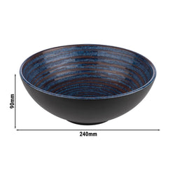 (6 sztuk) Miska - LOOPS - Melamina - 1,8 litra - Ø 240 mm - Niebieski