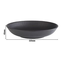 (6 sztuk) Miska - NERO - Melamina - 0,8 litra - Ø 225 mm - Czarny