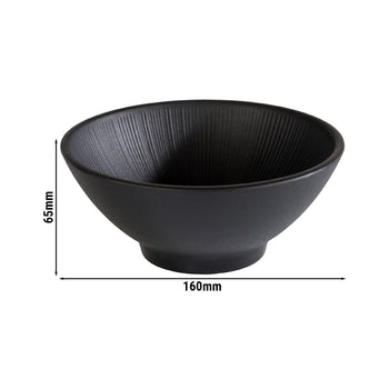 (6 sztuk) Miska - NERO - Melamina - 0,5 litra - Ø 160 mm - Czarny - Prime Gastro
