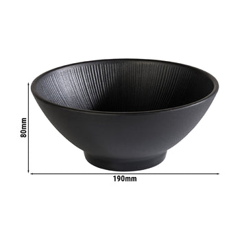 (6 sztuk) Miska - NERO - Melamina - 0,9 litra - Ø 190 mm - Czarny - Prime Gastro
