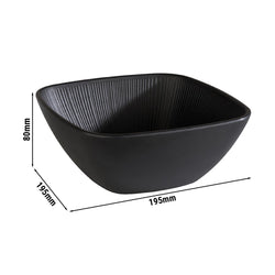 (6 sztuk) Miska - NERO - melamina - 1,5 litra - kwadratowa - czarna