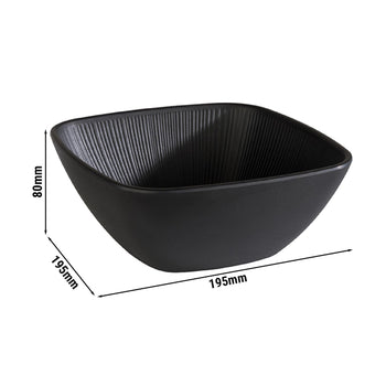 (6 sztuk) Miska - NERO - melamina - 1,5 litra - kwadratowa - czarna - Prime Gastro