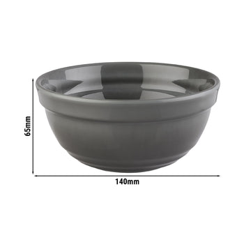 (6 sztuk) Miska - EMMA - melamina - 0,5 litra - Ø 140 mm - szara - Prime Gastro