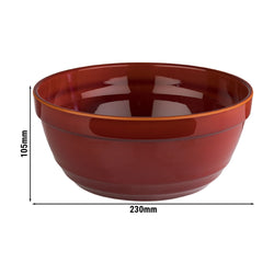 (6 sztuk) Miska - EMMA - melamina - 2,3 litra - Ø 230 mm - czerwona