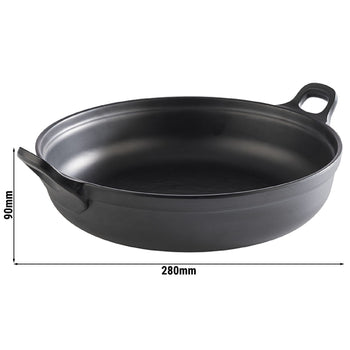 (6 sztuk) Miska - PADELLA - melamina - 3 litry - Ø 280 mm - czarna - Prime Gastro