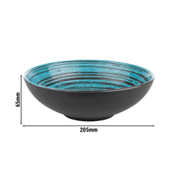 (6 sztuk) Miska - CANCUN - Melamina - 1 litr - Ø 205 mm - Brązowy/Niebieski