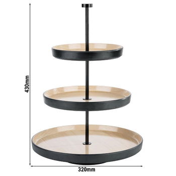 Etagère - FRIDA - 3-poziomowa - okrągła - metalowa rama - półki z melaminy - Prime Gastro