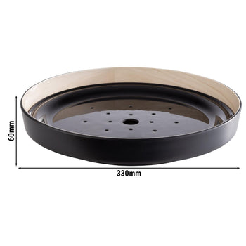 (6 sztuk) Miska - FRIDA - 2-częściowa - melamina - Ø 330 mm - z wkładem ociekającym - czarna - Prime Gastro