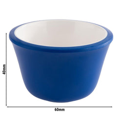 (6 sztuk) Miseczki do dipów - zestaw 6 sztuk - melamina - 40 ml - Ø 60 mm - niebieskie