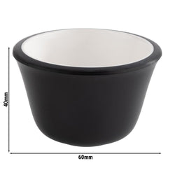 (6 sztuk) Miseczki do dipów - zestaw 6 sztuk - melamina - 40 ml - Ø 60 mm - czarne