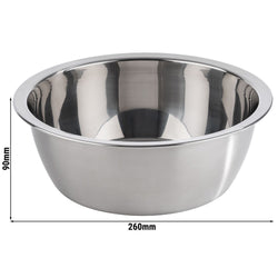 (6 sztuk) Miska - stal nierdzewna - 3 litry - Ø 260 mm - pasuje do 85250