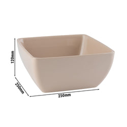 (6 sztuk) Miska - PURE - Melamina - 3,8 litra - kwadratowa - beżowa