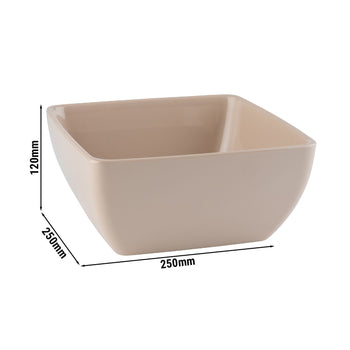 (6 sztuk) Miska - PURE - Melamina - 3,8 litra - kwadratowa - beżowa - Prime Gastro