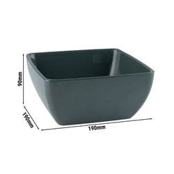 (6 sztuk) Miska - PURE - Melamina - 1,5 litra - kwadratowa - zielona