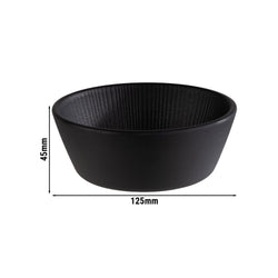 (6 sztuk) Miska - NERO - melamina - 0,25 litra - Ø 125 mm - czarna
