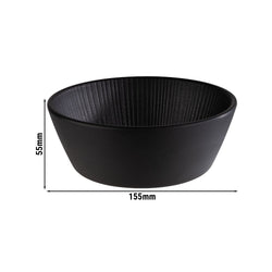 (6 sztuk) Miska - NERO - melamina - 0,45 litra - Ø 155 mm - czarna