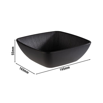 (6 sztuk) Miska - NERO - melamina - 0,6 litra - kwadratowa - czarna - Prime Gastro