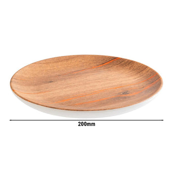 (6 sztuk) Talerze - CRAZY WOOD - melamina - Ø 200 mm - Prime Gastro