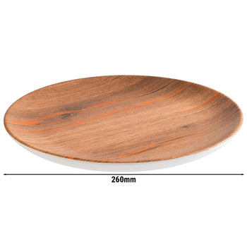 (6 sztuk) Talerze - CRAZY WOOD - melamina - Ø 260 mm - Prime Gastro