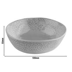 (6 sztuk) Miska - FOOTMARK - melamina - 0,6 litra - Ø 180 mm - biała