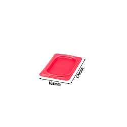 (6 sztuk) CAMBRO | SafeTrak – pokrywki z polipropylenu GN 1/9 – czerwone