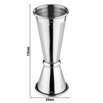 (6 sztuk) Miarka barowa - stal nierdzewna - 25cl i 50cl - z linią napełniania 15cl i 35cl - Prime Gastro