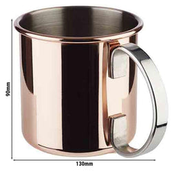 (6 sztuk) Kubki - MOSCOW MULE - 450 ml - miedziane - z chromowanym uchwytem