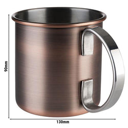 (6 sztuk) Kubki - MOSCOW MULE - 450 ml - miedź postarzana - z chromowanym uchwytem