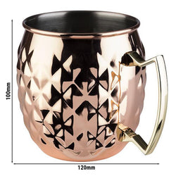 (6 sztuk) Kubki - MOSCOW MULE - 500 ml - miedziane - z uchwytem