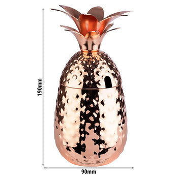 (6 sztuk) Kubki - PINEAPPLE - 500 ml - miedziane - z pokrywką - Prime Gastro