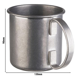 (6 sztuk) Kubki - MOSCOW MULE - 450 ml - srebrne - z chromowanym uchwytem