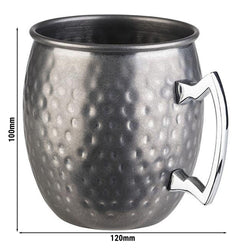 (6 sztuk) Kubki - MOSCOW MULE - 500 ml - srebrne - z chromowanym uchwytem