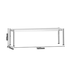 Półka ze stali nierdzewnej – 1 poziom – 1600 x 370 mm – regulowana wysokość