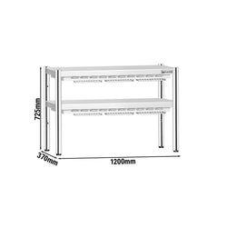 Mostek grzewczy PREMIUM na podczerwień z 2 lampami grzewczymi - 1200x370mm - 2x 1,05kW - 2 podgrzewane poziomy - regulowana wysokość