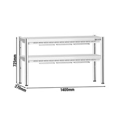 Mostek grzewczy PREMIUM z promiennikiem ceramicznym - 1400x370mm - 1,05kW - 2 podgrzewane poziomy - regulowana wysokość