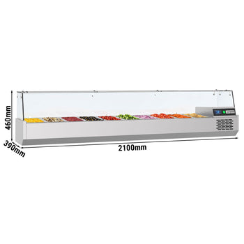 Witryna chłodnicza nadstawna PREMIUM - 2100x390mm - 10x GN 1/3 - Prime Gastro